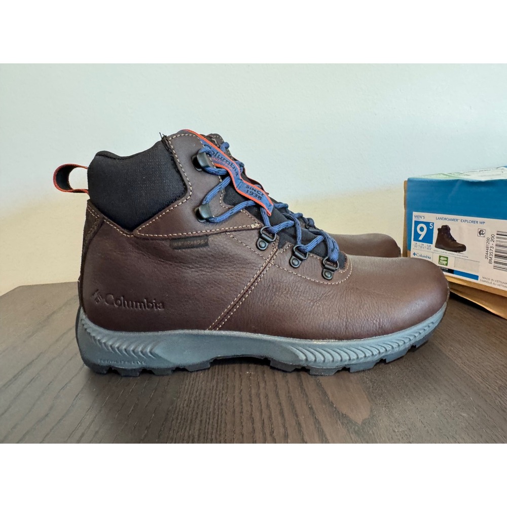 Columbia Landroamer Explorer WP Mens 9.5 Brown Waterproof Leather Hiking Boots
